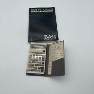 Vintage Texas Instruments BA-II Executive Business Analyst Calculator with Guide
